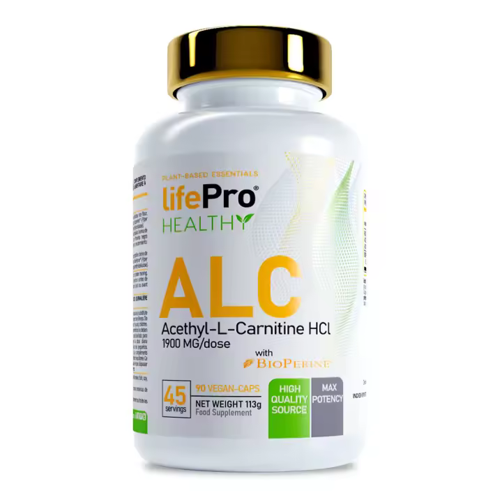 LIFE PRO NUTRITION ESSENTIALS ALC1000 ACETYL L-CARNITINE 90CAPS - Incrementa Metabolismo - Aporte Energético - Definición - 1