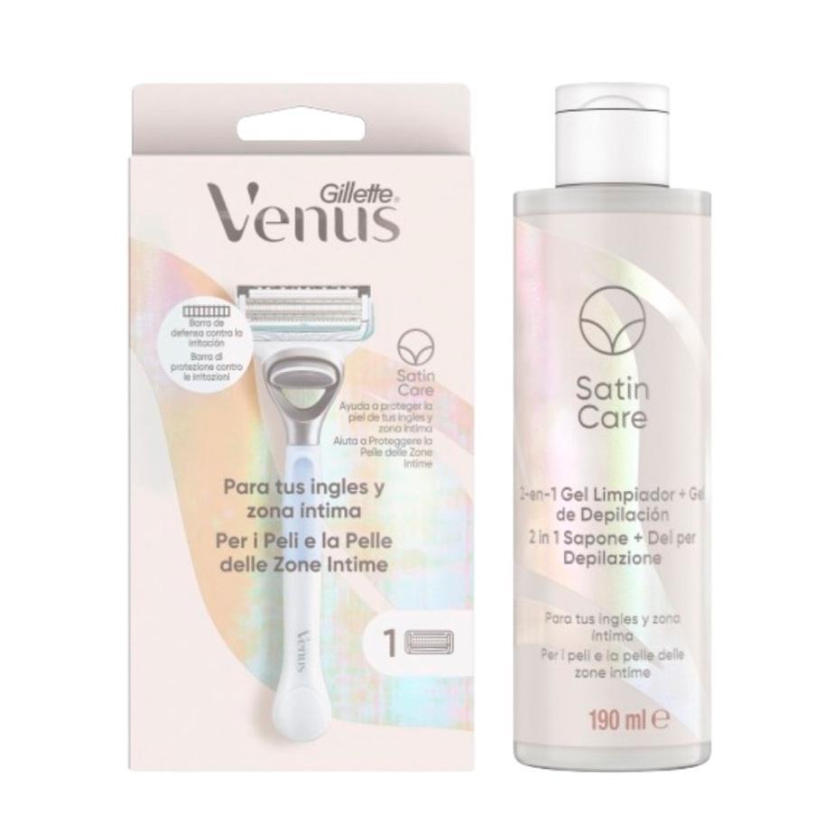 Gillette Máquinas Venus Intima 1 Recambio + Gel 190 ml