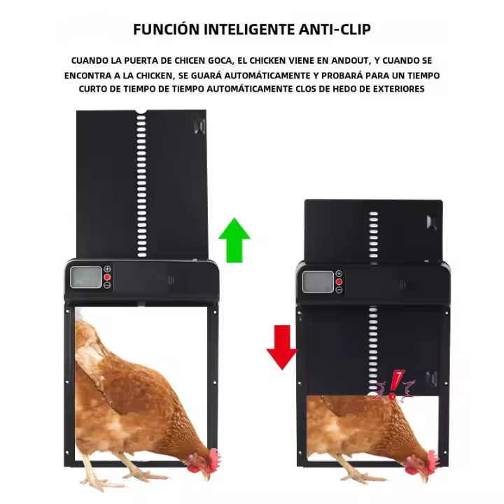 Puerta Automática Para Pajarera Con Timer Y Inducción Antipinch Impermeable Para Granjas De Pollos Puerta Eléctrica Para Casa De Gallos - 1