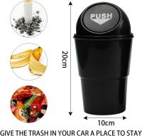 Cubo de basura para Coche con tapa, Pequeño Cubo de basura de plástico impermeable para Oficina, Hogar, dormitorio y accesorios de coche (Negro) - details 0