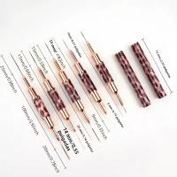 Set De 5 Pinceles De Arte De Uñas Con Diseño De Leopardo Herramienta Profesional Para Dibujar Líneas Estriadas En Gel UV Y Pintura De Uñas - details 0