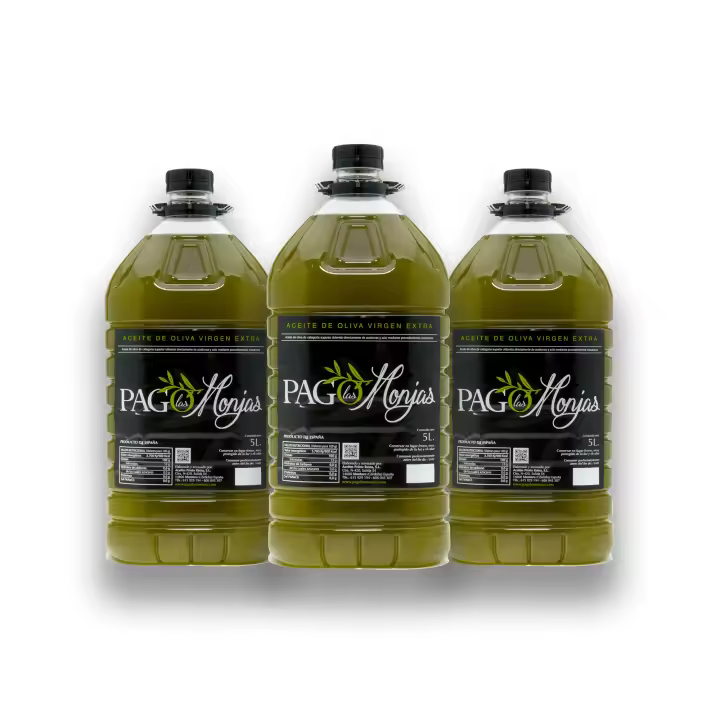Aceite de Oliva Virgen Extra FILTRADO Picual de Sierra 5L - Pack 3 Garrafas de Aceite - Pago Las Monjas - 1