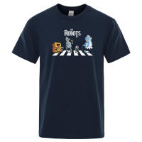 Camisa De Algodón Para Hombre Verano Con Impresión De Droides Camiseta Fresca Con Mangas Cortas Estilizada Para Respirar Casual O-Neck - details 8