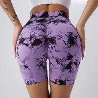Shorts De Yoga Para Mujer Con Estampado De Tie-Dye High Elasticidad Shorts Deportivos Push up Para Gimnasio Correr Y Fitness Leggings Cortos Sin Costuras De Nylon - details 5