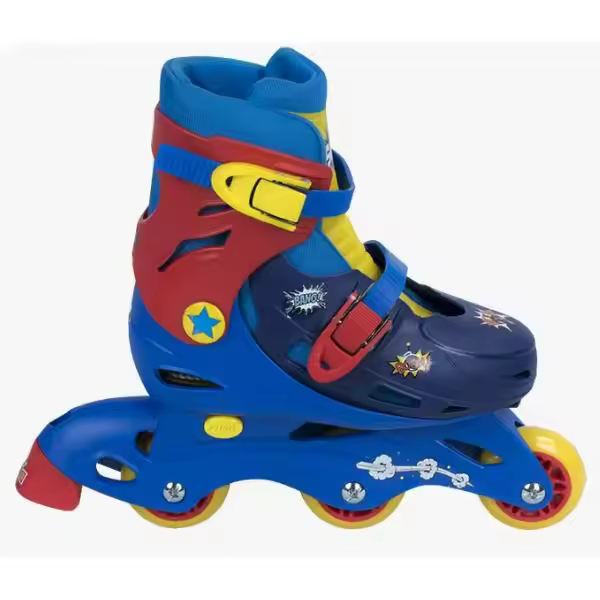 Patines en línea , con diseños de COMIC, tallas ajustables 27-30 /(2234) (2405) Patines de aprendizaje, cambiando la posición de la rueda se convierten en patines en línea. Tobillera acolchada. De acuerdo a la normativa CE. +5 años - 1