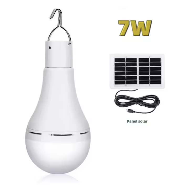 Lámpara Solar De 7W Impermeable Cargada Por USB Luz De Emergencia Con Paneles Solares Para Exteriores E Interiores Bombilla Solar Con Control Dimmer - 1