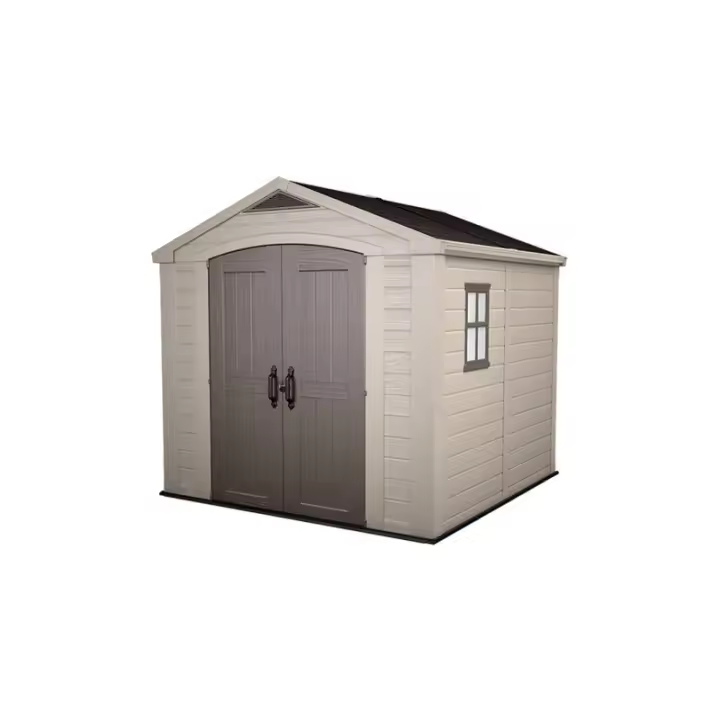 KETER 209875 Caseta de exterior Factor 8x8 - 256,5x255x243 cm y 6,3m2 - Topo - 1