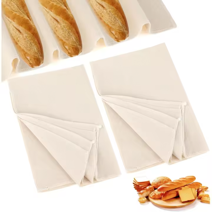piezas de 120 x 75 cm, paño fermentado de pan profesional, paño fermentado de lino Couche para preparación y horneado de masa de pan baguette - 1