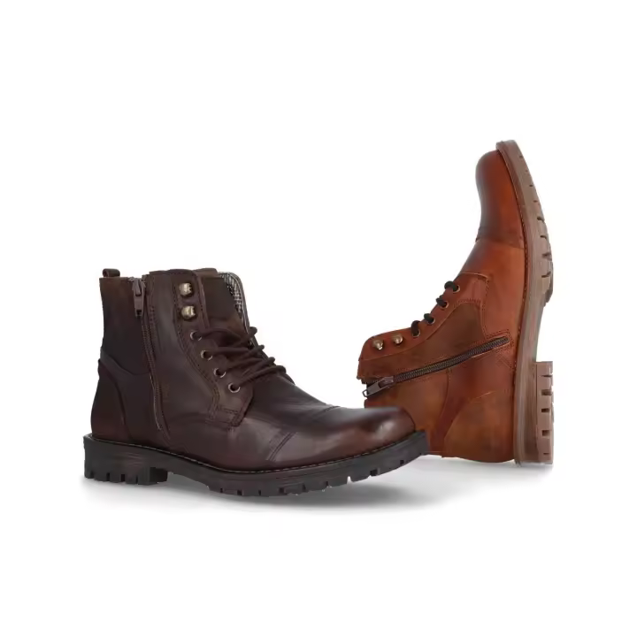 Mº3372 - DJ SANTA BOTIN DE HOMBRE   COLORES : CUERO , MARRON  TALLAS: 39 AL 46  CORTE EXTERIOR: PIEL  FORRO INTERIOR: TEXTIL  PLANTILLA: TEXTIL  ALTURA TACÓN / CUÑA : 3 CM.  PISO : SINTÉTICO - 1