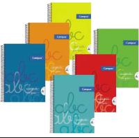 Campus - Cuadernos A4 Cuadrícula Pauta 4x4mm y 3x3mm , Tapa Dura, 80 hojas, Pack de 6 blocs perfectos para uso escolar, aprender a escribir y hogar, Colores Surtidos (6 unidades) - details 0