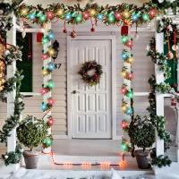 Guirnalda De Tinsel Navideña Metálica Brillante Con Luces LED Para Adornar Árbol De Navidad Decoración Gruesa Para El Hogar - details 5