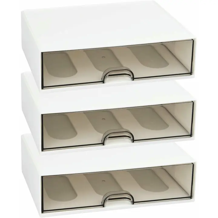 Portalapices Escritorio, Organizador de Papelería para Bolígrafos, Organizador Maquillaje Cajones, Cajas Organizadoras de Escritorio, Organizador de Mesa Oficina Apilable (B) - 1