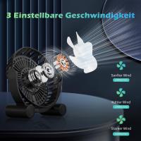 Ventilador de escretorio: ventilador de escretorio Silencioso portátil de 3 velvidades, Luz LED de 8 Colores, rotación de 360 ° - details 0