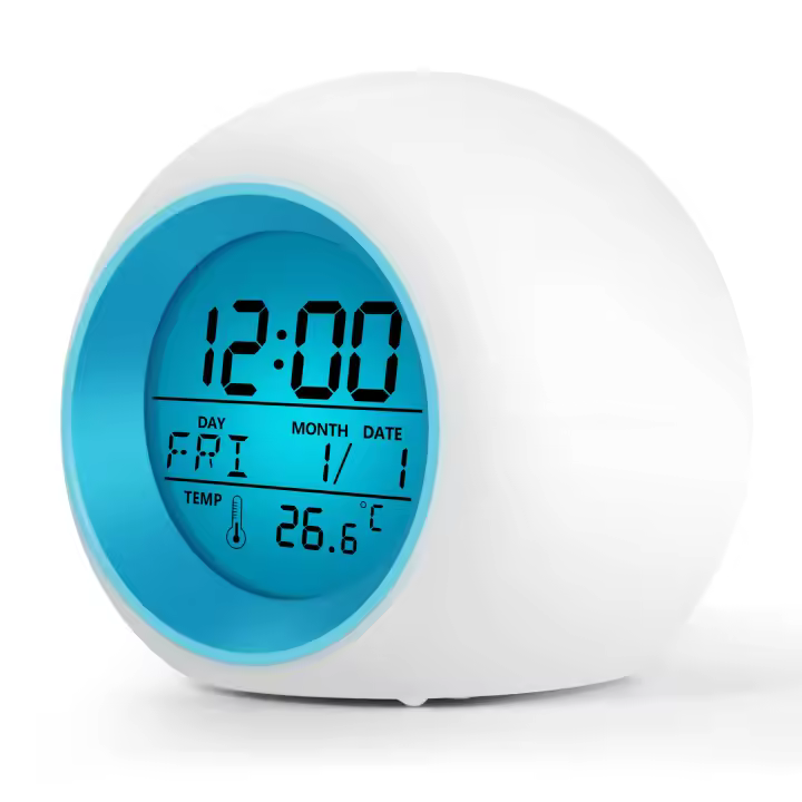 Reloj despertador para niños, despertador Digital con 7 colores cambiantes, Control de prensa y función de repetición para dormitorios - 1