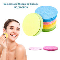 50/100Pcs Esponja De Limpieza Facial Natural De Celulosa Comprimida Para Eliminar Maquillaje Cepillo De Limpieza De Rostro Herramientas De Cuidado De La Piel - details 0