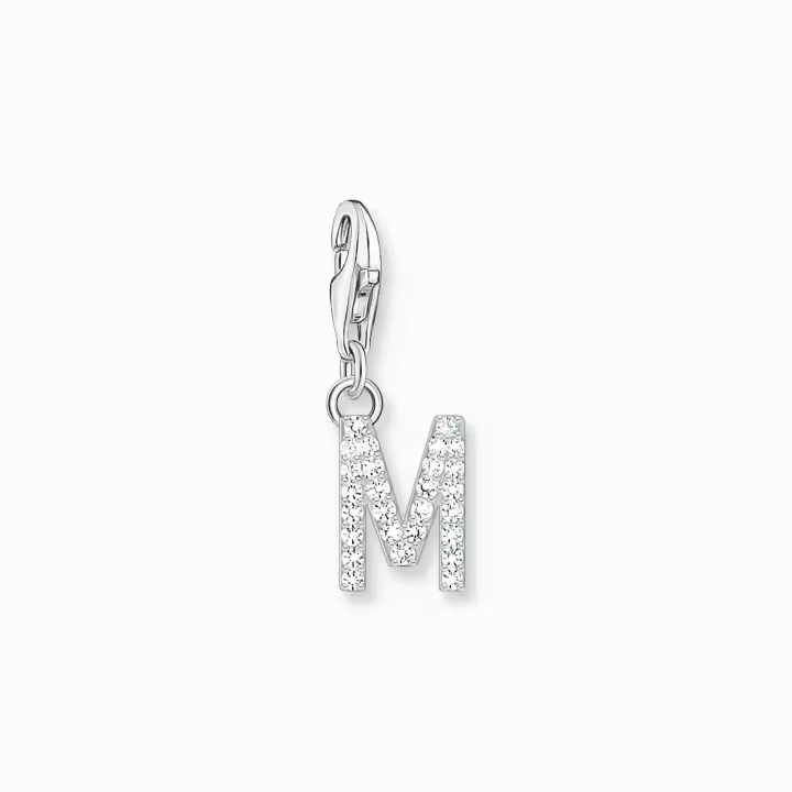 Thomas Sabo Colgante Charm Mujer letra M con piedras blancas plata 1941-051-14 - 1