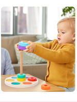 Juguetes Educativos Montessori Para Niños Bloques Arcoíris De Madera Juego De Ensamblaje De Colores Y Formas Entrenamiento De Motricidad Finas Para Bebés Y Niños Pequeños - details 4