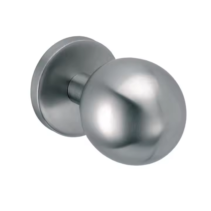 AZERODESIGN Pomo puerta de entrada o portón de acero inoxidable, con montaje de tornillo y tuerca pasante central diámetro de esfera de 68mm y diámetro de la base 70mm - 1