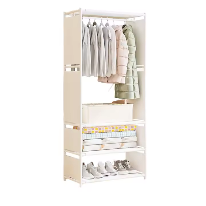Perchero de pie y Zapatero Pared para Ropa Abrigos Estantería ropa estante MODA zapato armario empotrado organizador Vestíbulo - 1