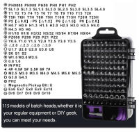 Juego De Destornilladores De Precisión 115 En 1 Multifuncional Mini Herramientas Para Reparación De Computadoras Laptops Celulares PC MacBook - details 2