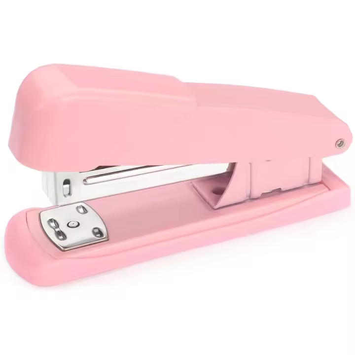 Grapadora, grapadora de oficina, grapadora de escritorio, grapadora para escritorio (rosa) - 1