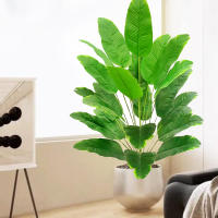 Planta Artificial De Palma Tropical Grande Hojas De Plátano Falso 24 Hojas Toque Real Strelitzia Reginae Para Jardín Interior 65-120 Cm - details 5