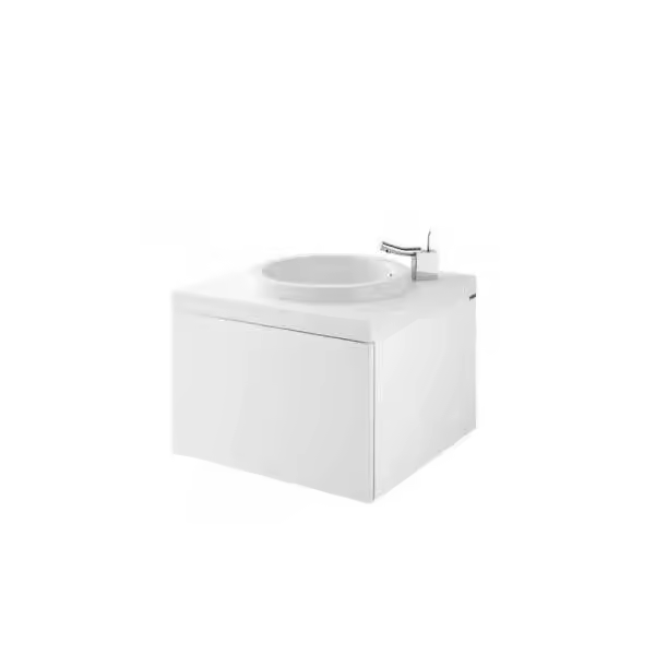 Unisan mueble con encimera para lavabo de 90 cm en MDF blanco de alta calidad - 1