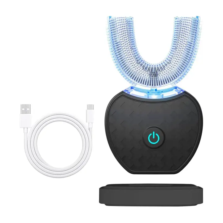 BIT Cepillo de dientes ultrasónico automático,Cepillo De Dientes En Forma De U，Cepillos de dientes ultrasónicos de 360 \u200b\u200b° Cepillo de dientes eléctrico y Kit de blanqueamiento dental，para Cargar IPX7 a Prueba de Agua - 1
