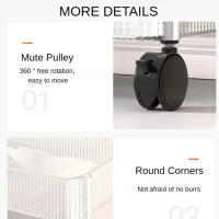 Carro De Acrílico Con Ruedas Ecológico De Tres Capas Para Almacenamiento En Sala De Estar Baño Capacidad Grande Organizador De Cosméticos Para Cocina Y Dormitorio - details 10