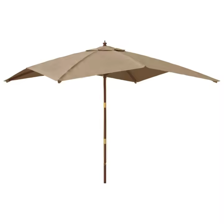 Sombrilla de Jardín Poste de Madera gris topo 300x300x273 cm - 1