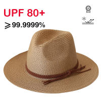 Sombrero De Paja Panamá Ancho Para Hombres Y Mujeres Protección Solar Verano Playa Sombrero De Paja UPF Con Protección UV - details 3