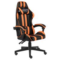 vidaXL Silla gaming de cuero sintético negro y en color Azul/orange/Verde y más | cómodas modernas ergonómicas para comedor cocina salón hogar - details 1