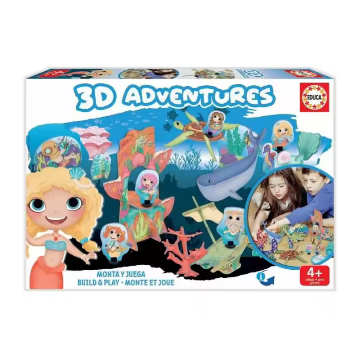 Educa Puzzle 3D Aventures Sirenas - Juego Creativo para Niños +4 Años - 1