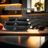 Set de 3 Sartenes 20/24/28cm con Revestimiento Antiadherente a la Piedra Eisenbach - Aluminio Forjado. Incluye Mini picadora de 3 cuchillas y set de 2 peladores - details 1