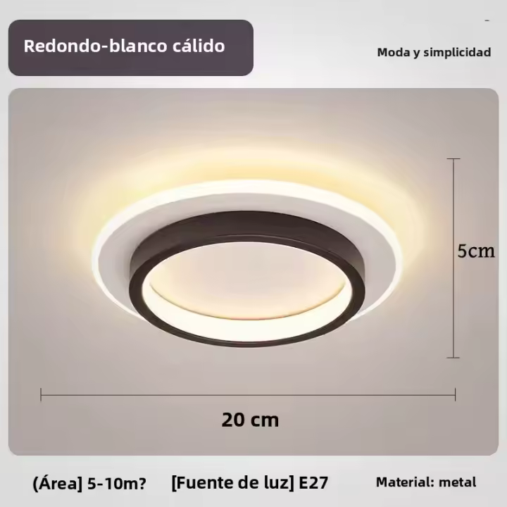 Lámpara De Techo Moderna Y Sencilla LED Decorativa Nórdica Luces De Interior Para Sala De Estar Dormitorio Pasillo Material Metálico Y Acrílico - 1