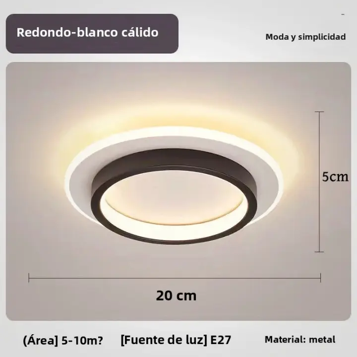 Lámpara De Techo Moderna Y Sencilla LED Decorativa Nórdica Luces De Interior Para Sala De Estar Dormitorio Pasillo Material Metálico Y Acrílico - 1