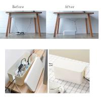 Caja De Almacenamiento Para Cable De Madera Organizador De Línea Eléctrica Anti-Polvo Casillero Para Enchufe Y Red Bin De Almacenamiento De Cable - details 6