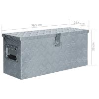 vidaXL Caja de aluminio 76,5x26,5x33 cm cm plateada - details 6
