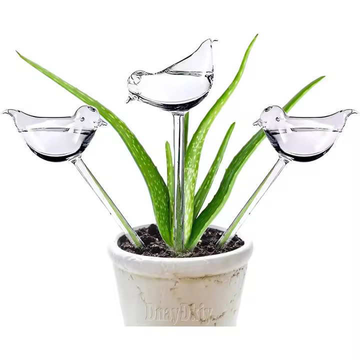 1Pcs Globos De Riego Para Plantas En Forma De Pájaro Autoidalización De Agua Bulebas Claras Hechas a Mano - 1