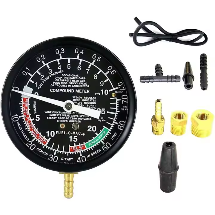 Kit de herramientas de Diagnóstico y prueba de manómetro de presión y vacío para Bomba de Automóvil Vergaserventa AUTOOL - 1