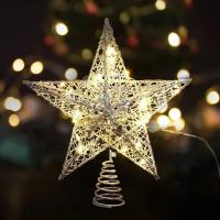 Estrella LED Para Árbol De Navidad Toppers Operada Por Batería Decoración De Fiesta En Sala Luz De Año Nuevo - details 7