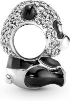 Pandora Moments - Colgante de oruga de plata de ley con cristal negro, esmalte rosa y rosa oscuro，Incluye Caja Original - details 1