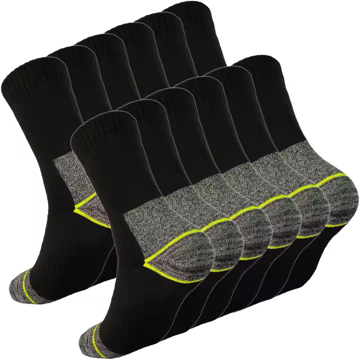 DEBEKOR 6 Pares Calcetines Trabajo Hombre – Calcetines Térmicos Hombre – Calcetines Hombre Invierno – Algodón Reforzados - 1