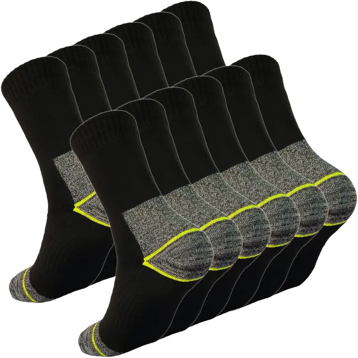DEBEKOR 6 Pares Calcetines Trabajo Hombre – Calcetines Térmicos Hombre – Calcetines Hombre Invierno – Algodón Reforzados - 1