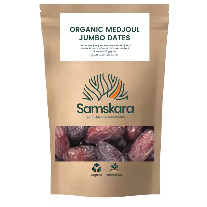 Dátiles Medjoul BIO 2 kg | Ábrelos y rellénalos de crema de almendra o pistacho | Fruto grande, carnoso y jugoso | Samskara - 1