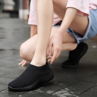 Zapatos Casuales Para Mujer Transpirables Moda Zapatos Planos De Caminar Negros Slip on Ligeros Para Correr - details 12