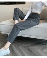 Pantalones De Trabajo Mujer Estilo Casual Cintura Alta Botones Talla Grande Color Caqui Largo Hasta El Tobillo Trasero Ancho - details 21