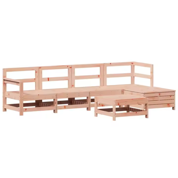 vidaXL Juego de sofás de jardín 6 pzas madera maciza de abeto Douglas - 1