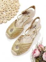 Sandalias Alpargatas De Mujer Con Cuña Altas,Zapatos de mujer de cuña con punta cerrada de estilo trenzado transpirable de malla cómodos bailarinas de verano de vacaciones para mujer ideales para uso diario y ocasiones especiales - details 5