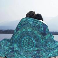 Manta De Punto De Coral Con Patrón Mandala Y Mar Para Viaje Y Uso Doméstico 100% Poliéster Antipelusa Y Portátil - details 3